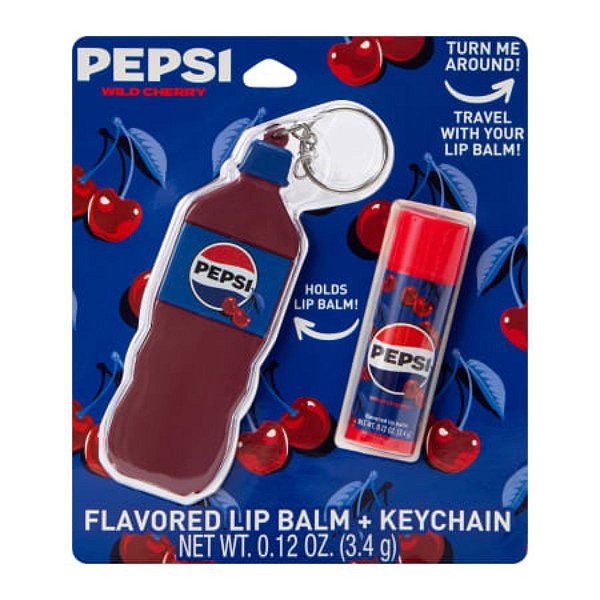 Pepsi - Lip Balm Sabor Cereja + Chaveiro Com Suporte Para Lip Balm