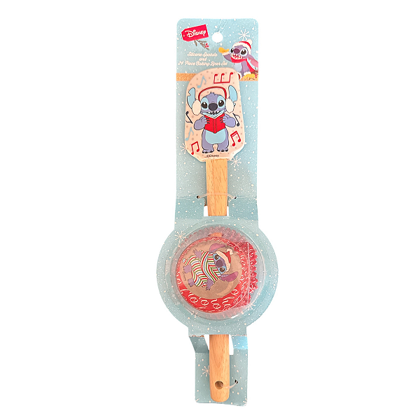 Disney - Kit de Espátula de Silicone e Forminhas para Assar - Stitch Natal