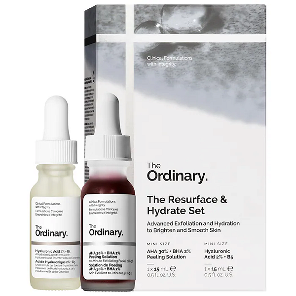The Ordinary - Kit Peeling e Ácido Hialurônico The Resurface & Hydrate Set