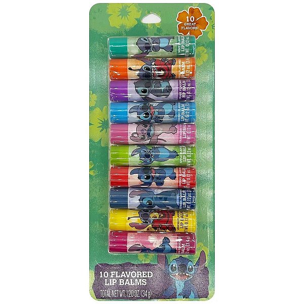 Stitch - Kit Lip Balm Hidratante Labial Com 10 Unidades
