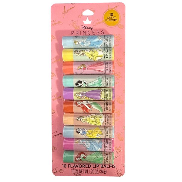Disney Princesas - Kit Lip Balm Hidratante Labial Com 10 Unidades