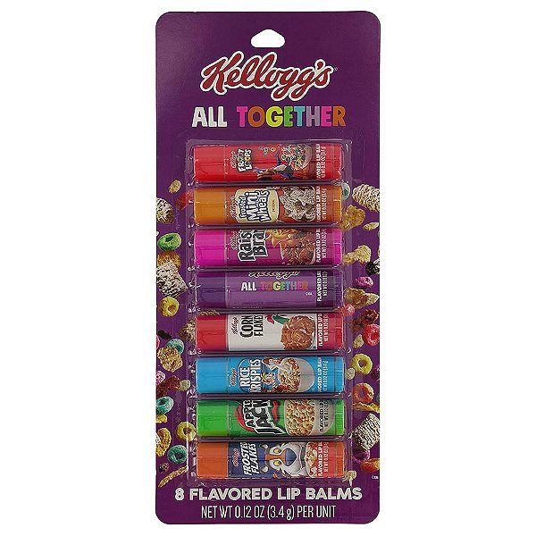 Kelloggs - Kit Lip Balm Hidratante Labial de Cereal Com 8 Unidades