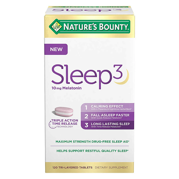 Nature's Bounty - Melatonina Sleep 3 Tripla Ação - 120 Tabletes