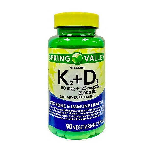 Spring Valley - K2 + D3 5.000 IU 90 Cápsulas