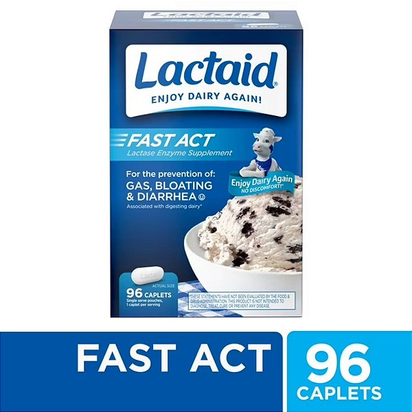 Lactaid Fast Act Lactose Enzima 96 Tabletes