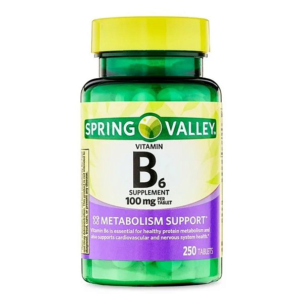 Spring Valley - Vitamina B6 100mg 250 Tabletes