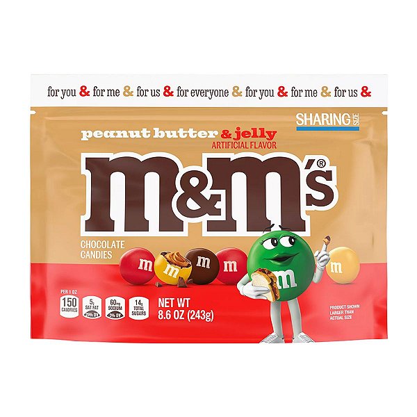 M&M'S - Chocolate Peanut Butter & Jelly - 243g (Vencimento 09/2025)