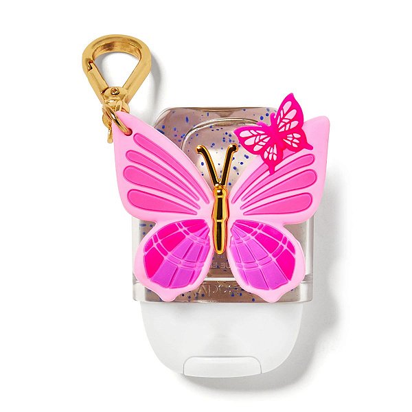 Bath & Body Works - Capinha Chaveiro Porta Álcool Gel Pink Butterflies