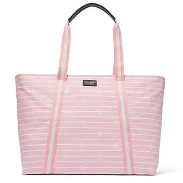 Victoria's Secret - Bolsa Tote Grande Rosa e Branco