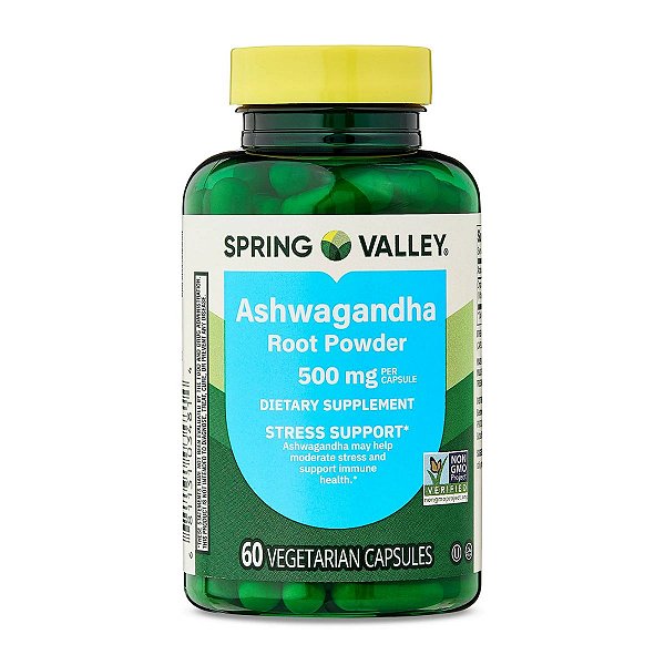 Spring Valley - Ashwagandha Root Powder 500mg 60 Vegetarian Capsules