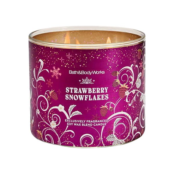 Bath Body & Works - Vela Aromática 3 Pavios Strawberry Snowflakes