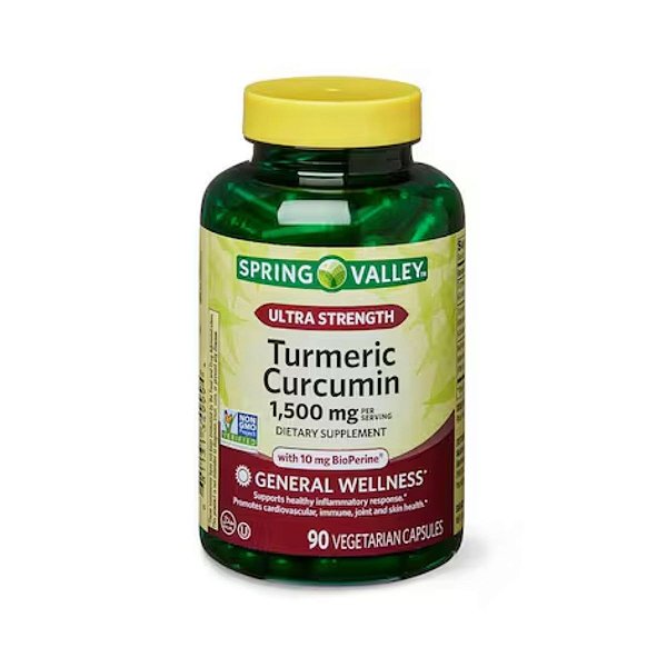 Spring Valley - Vitamina Turmeric Curcumin 1.500mg 90 Vegetarian Capsules