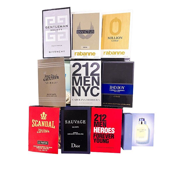 Kit Amostras Flaconetes Perfumes Importados - 10 Mais Vendidos Masculinos
