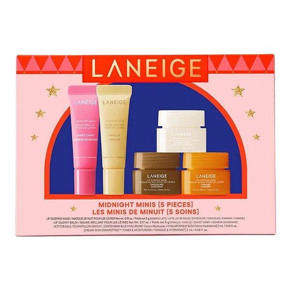 Laneige - Kit Mini Bálsamo Labial Iluminador e Máscara Labial Noturna Midnight Lip Glowy Balm and Lip Sleeping Mask
