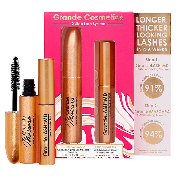 Grande Cosmetics - Kit de Extensão de Cílios em 2 Etapas Lash & Brow Care Systems