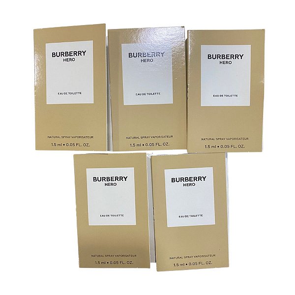 Kit Amostras Flaconetes Perfumes Importados Masculino Burberry Hero Edt - 5 Unidades