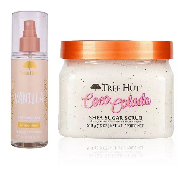 Kit Tree Hut - Body Splash Vanilla Fragrance Mist + Esfoliante Corporal Coco Colada