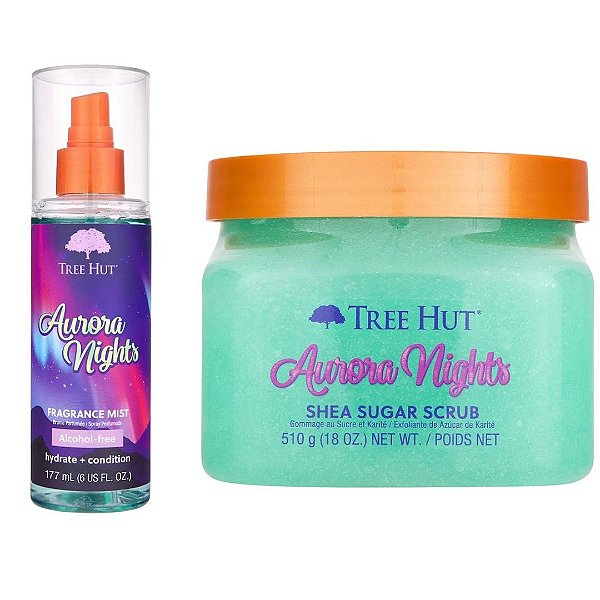 Kit Tree Hut - Body Splash Aurora Nights Fragrance Mist + Esfoliante Corporal Aurora Nights