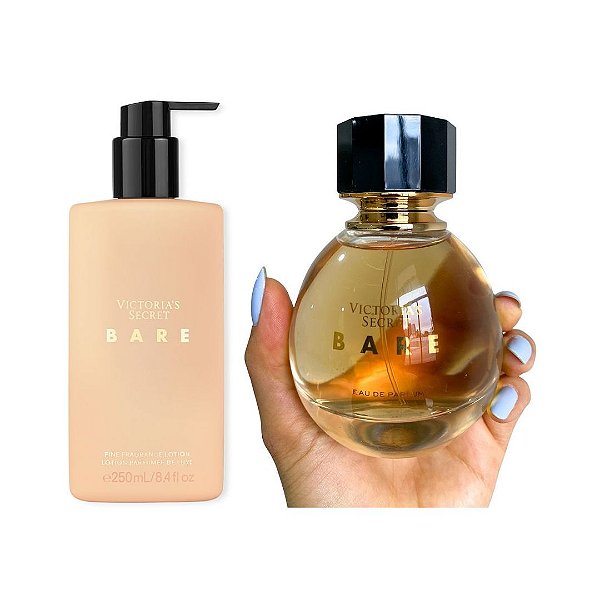 Kit Victoria's Secret Loção Hidratante Corporal Bare Fine Fragrance Lotion + Perfume Bare Edp 100ml (Sem Caixa)