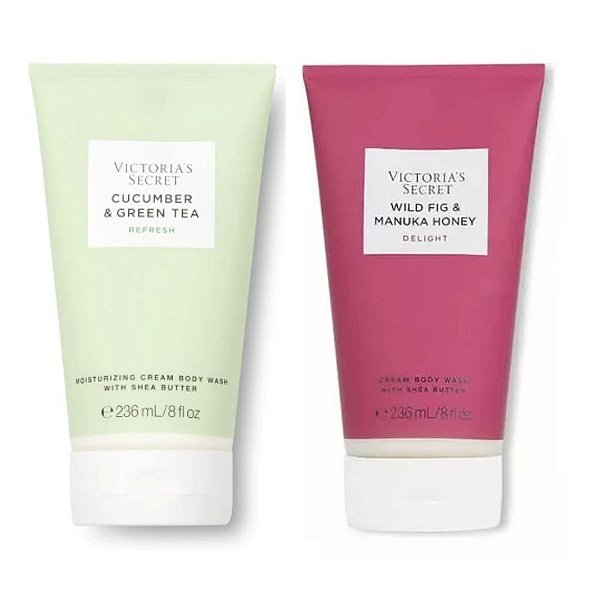 Kit Victoria's Secret Hidratante Corporal de Banho Cucumber & Green Tea + Hidratante Corporal de Banho Wild Fig & Manuka Honey