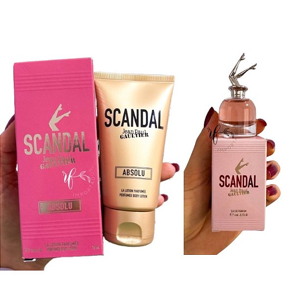 Kit Jean Paul Gaultier Loção Hidratante Corporal Body Lotion Scandal Absolu + Miniatura Perfume Scandal Feminino Edp 6ml