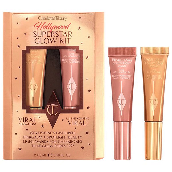 Charlotte Tilbury - Kit de Presente Mini Hollywood Superstar Beauty Highlighter Wand Duo