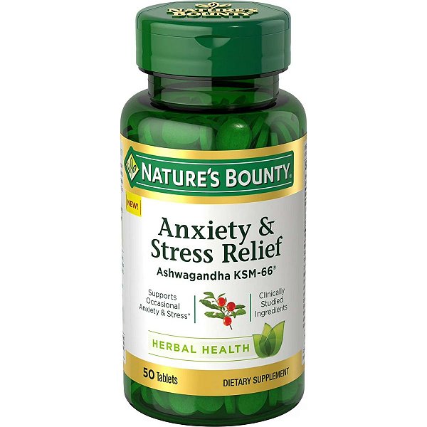 Nature's Bounty - Anxiety & Stress Relief Ashwagandha Ksm-66 50 Tablets
