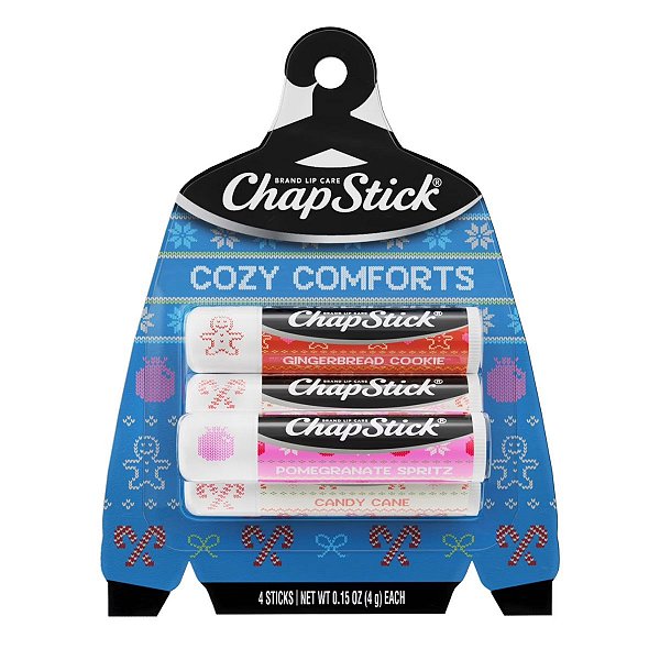 Chapstick Sips Cozy Comforts - Hidratante Labial Kit com 4 Unidades