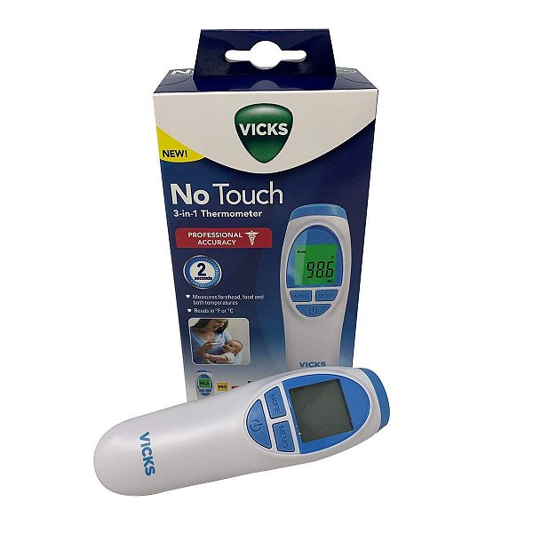 Vicks - Termômetro 3 em 1 No-Touch 3-in-1 Digital Thermometer
