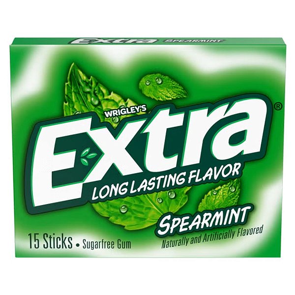 Extra Gum - Chiclete De Hortelã Sem Açúcar Spearmint Goma de Mascar
