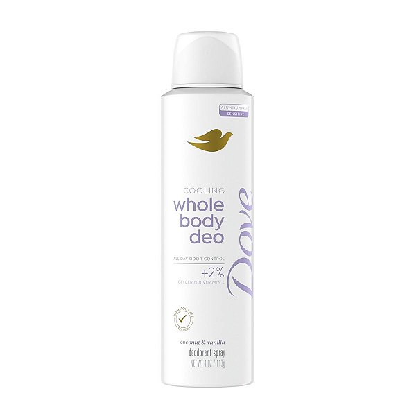 Dove - Desodorante Spray Para o Corpo Inteiro Sem Alumínio Coconut & Vanilla Aluminum-Free 113g