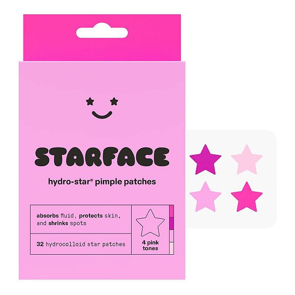 Starface - Adesivos Rosa Para Acne Hydro Star Pink Pimple Patches - 32 unidades - Edição Limitada