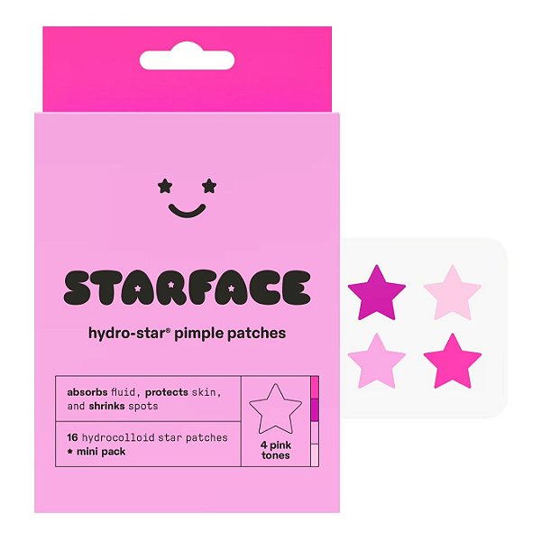 Starface - Adesivos Rosa Para Espinhas Hydro Star Pimple Patches - 16 unidades - Edição Limitada