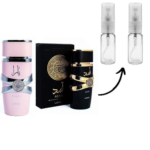 Kit Decant - Perfume Árabe Yara Feminino Edp + Perfume Lattafa - Asad Masculino Edp