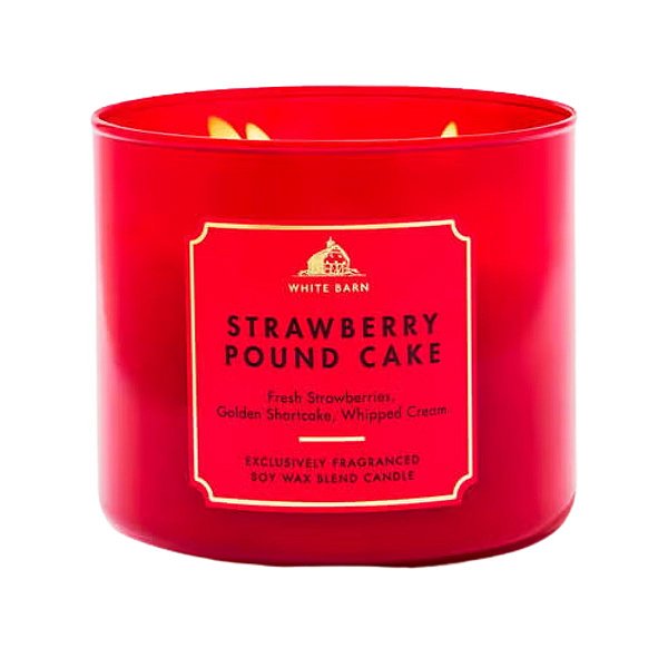 Bath Body & Works - Vela Aromática 3 Pavios Strawberry Pound Cake