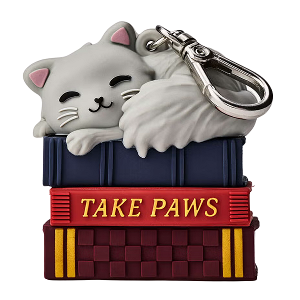 Bath & Body Works - Capinha Chaveiro Porta Álcool Gel Gato Book Stack Cat
