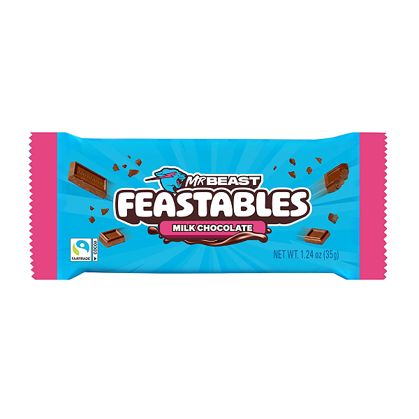 Barra de Chocolate ao Leite Feastables MrBeast 35g - Milk Chocolate