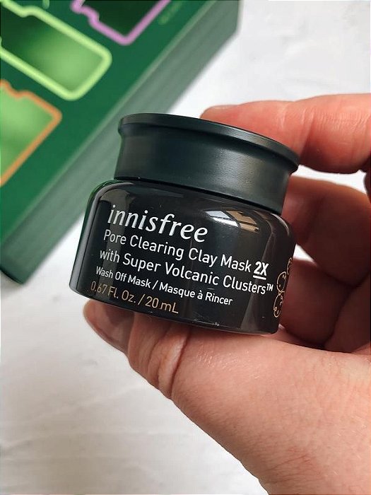 Innisfree - Mini Máscara Facial Super Volcanic Pore Clay Mask 2X - 20ml - 1 Unidade