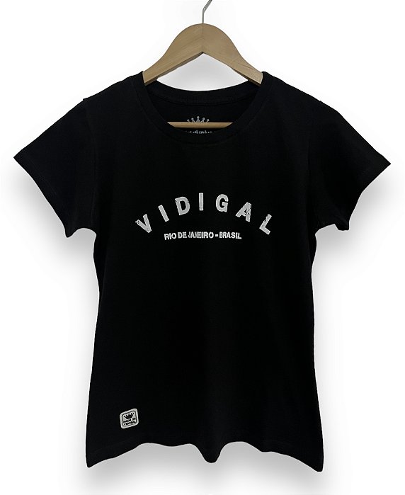 Camisa Baby Look Preta VIDIGAL RJ BRASIL