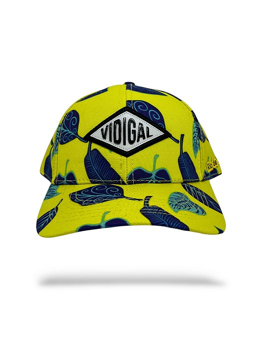 Boné amarelo floral VIDIGAL losango