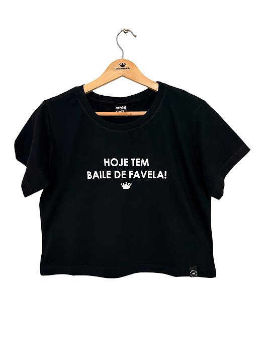 Cropped Preto Baile de Favela