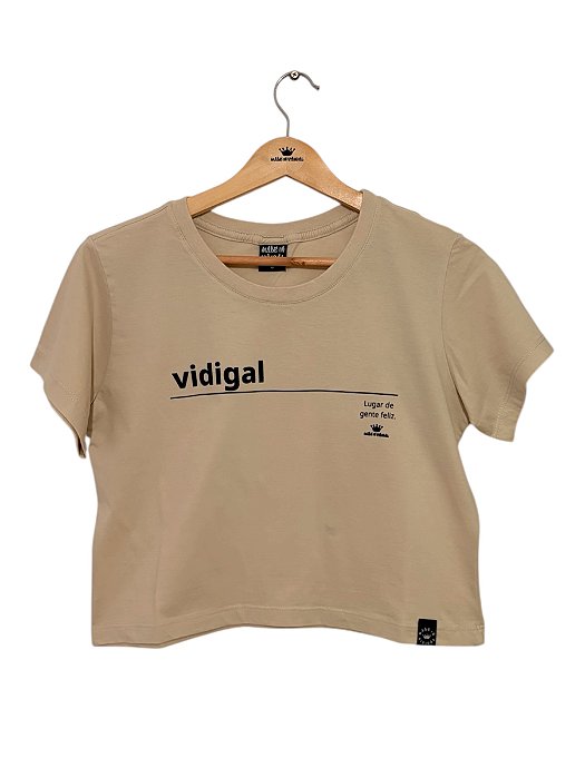 Cropped Bege Vidigal Feliz