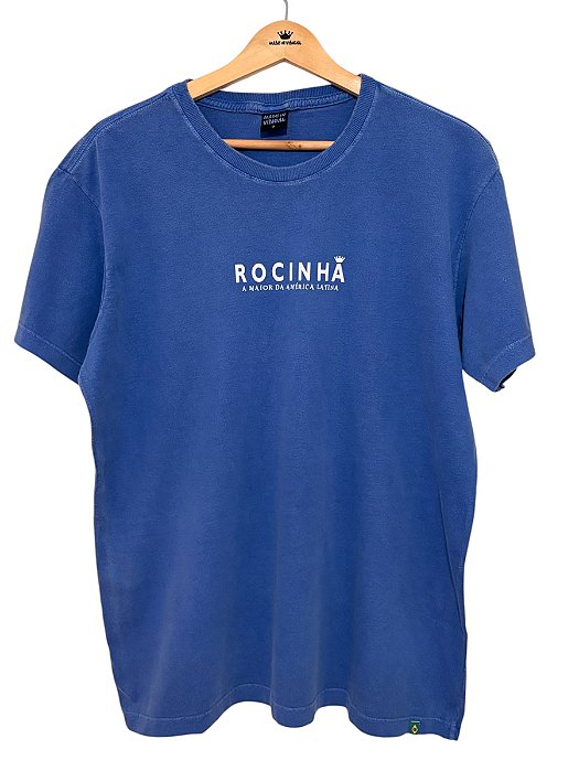 Camiseta Estonada Azul Rocinha A maior da América Latina