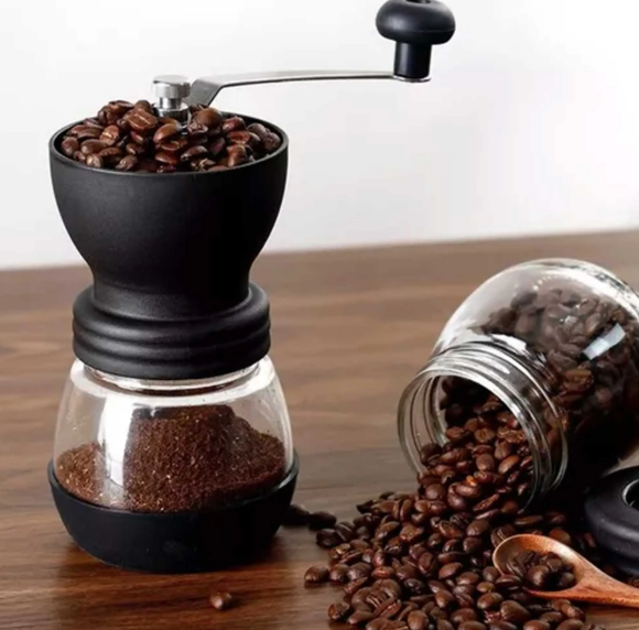 MOEDOR DE CAFÉ AÇO INOX MANUAL COM PORTA PÓ - LYOR