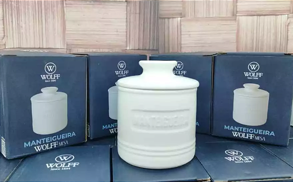 MANTEIGUEIRA FRANCESA DE CERÂMICA BRANCA MATTE - WOLFF
