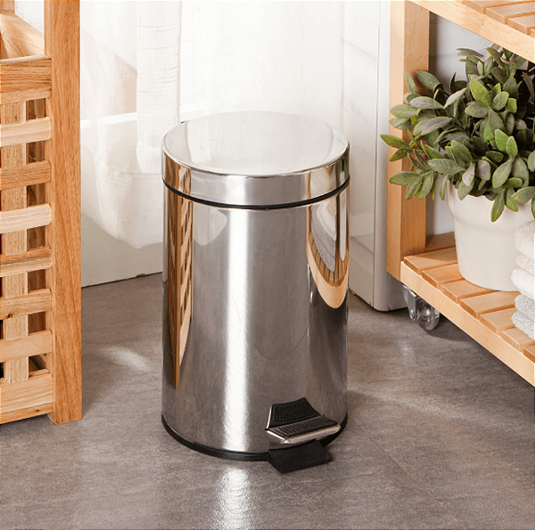 LIXEIRA COM PEDAL EM AÇO INOX 12L - CLINK