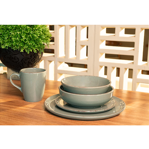 PRATO FUNDO DE CERAMICA LAGUNA VERDE 18 CM NOAH - NDI