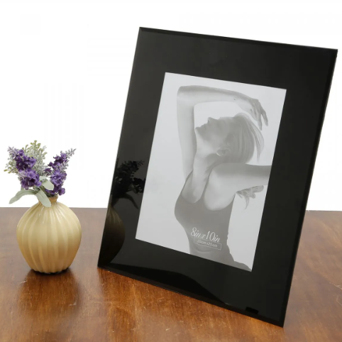 PORTA-RETRATO DE VIDRO PRETO PRESTIGE 10x15cm - WOLFF