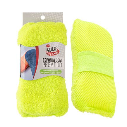 ESPONJA DE TECIDO PARA LIMPEZA COM PEGADOR CHENILLE 23X10CM - CLINK