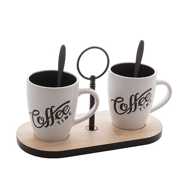 CONJUNTO DE CAFÉ COM SUPORTE EM BAMBU - LYOR